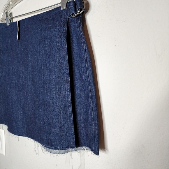 NWT Madewell Denim Raw-Hem Mini Wrap Jean Skirt Size 8 - Picture 15 of 16